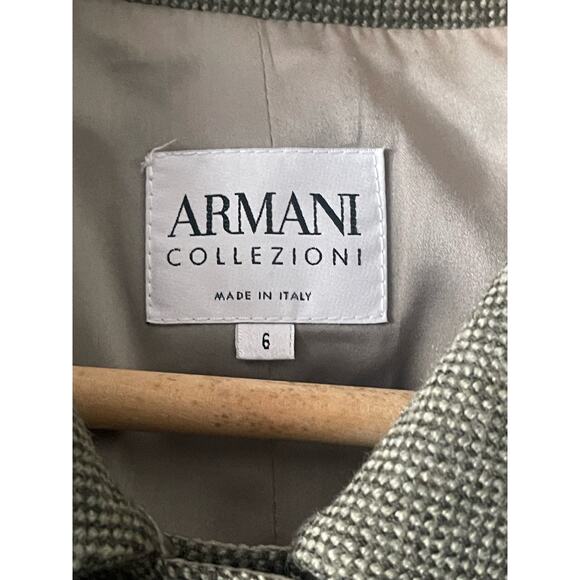 ARMANI COLLEZIONI Sage Green Wool Pintuck Swing Jacket - Picture 7 of 9